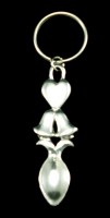 Lovespoon keyring with heart and bells