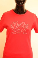 Red diamante dragon t-shirt