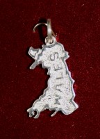 Silver Wales outline charm
