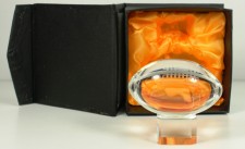 glass rugby ball paperweight