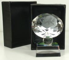 welsh dragon crystal paperweight