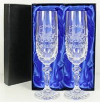 Pair of Crystal Champagne Glasses